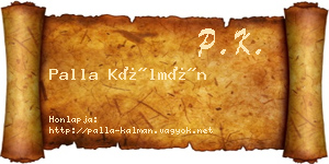 Palla Kálmán névjegykártya