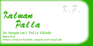 kalman palla business card